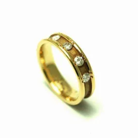 18ct Yellow Gold Diamond Set Wedding Band