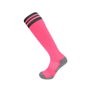 3 Pack Kids Neon Coloured Football Socks Pink