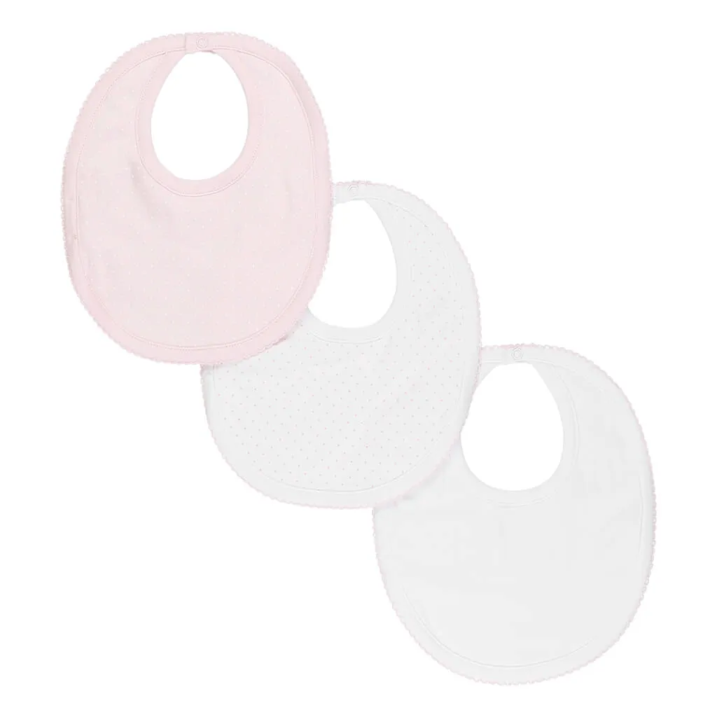 3 Pack Set Bib Dots Pink