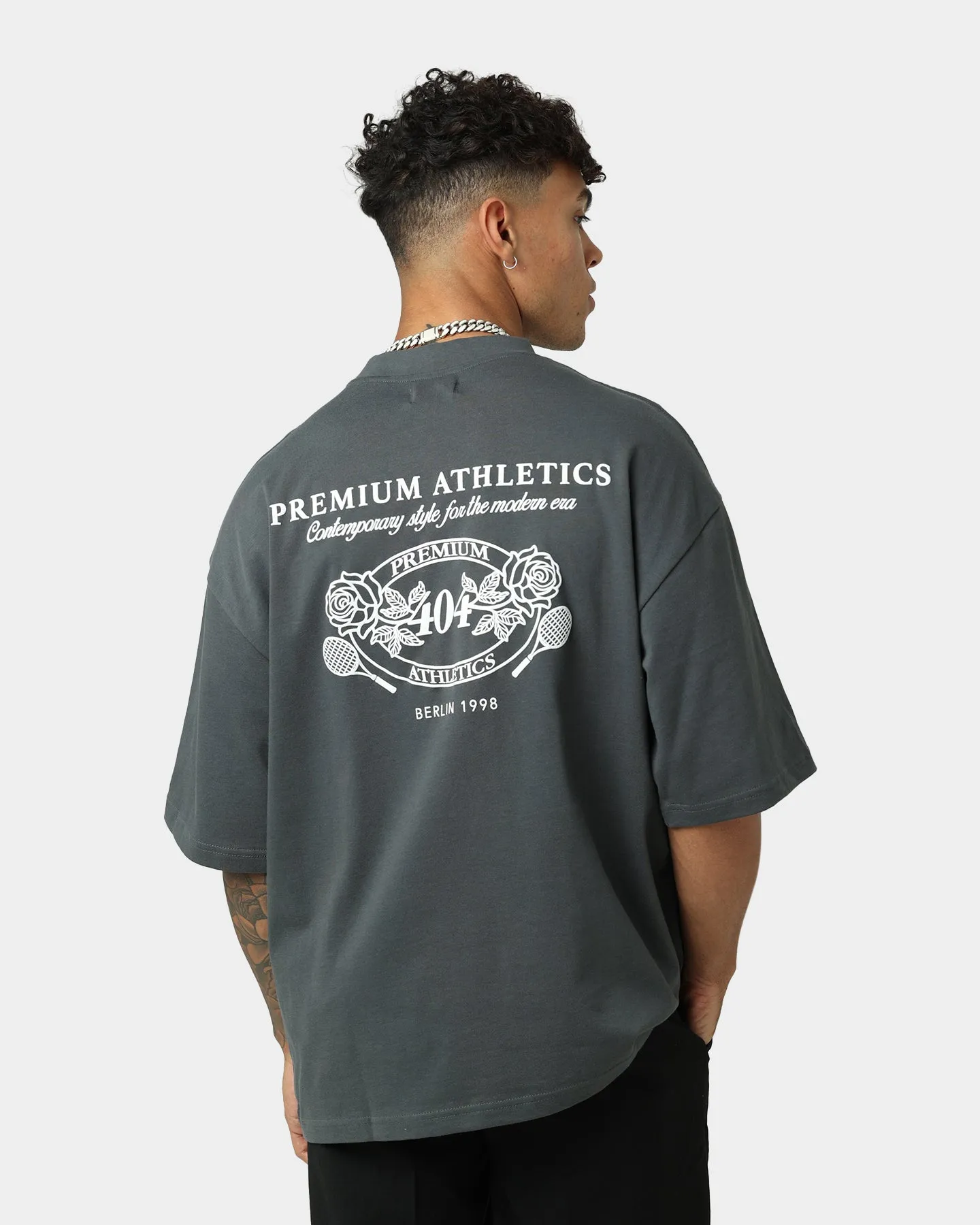 404 Premium Athletics Vintage T-Shirt Charcoal