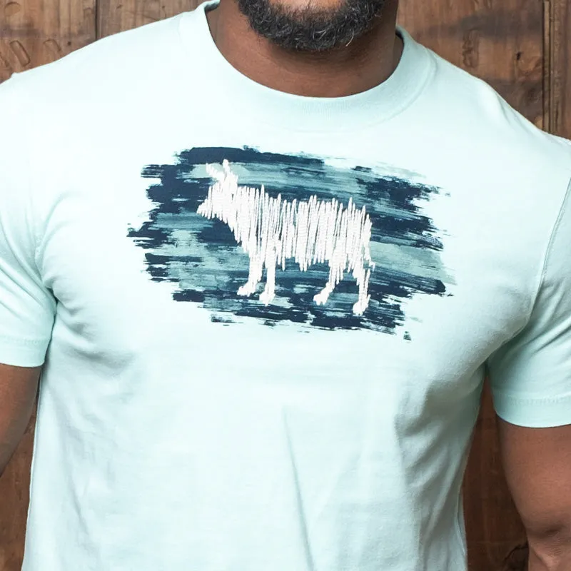 Acid Wash Chainstitch Nguni Crew Tee Seafoam