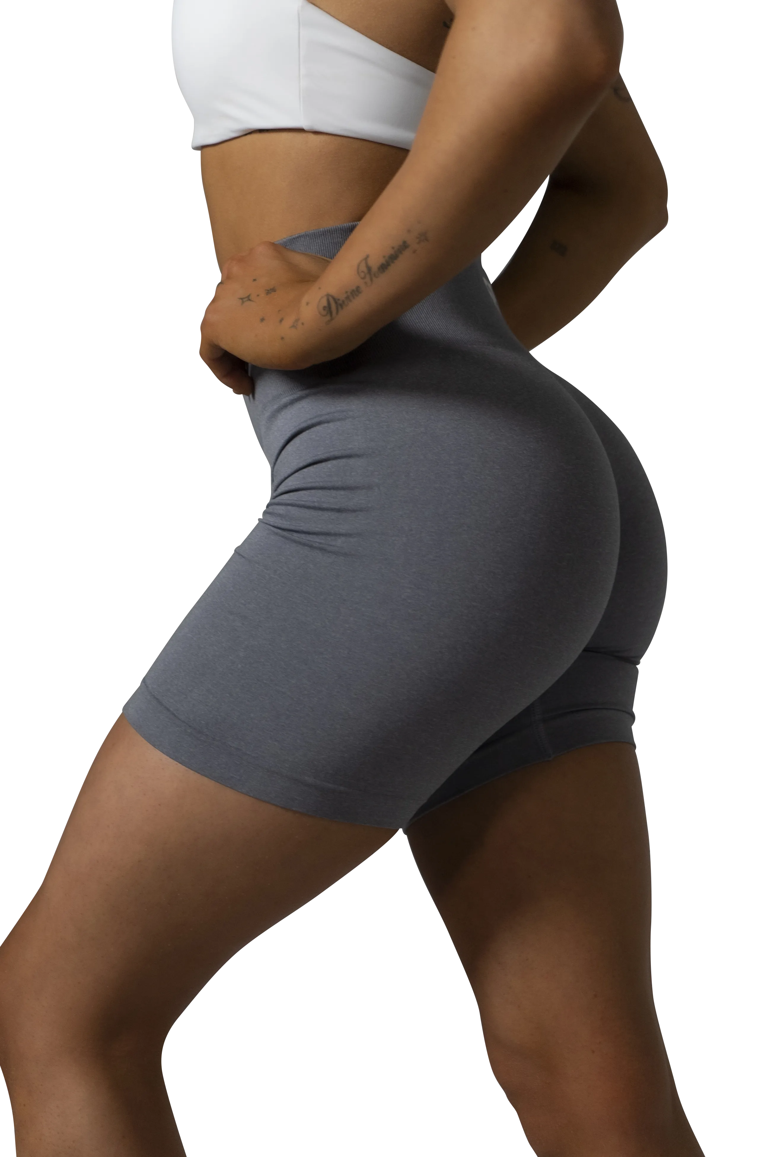 ACTIVE SEAMLESS SHORTS - LIGHT GREY