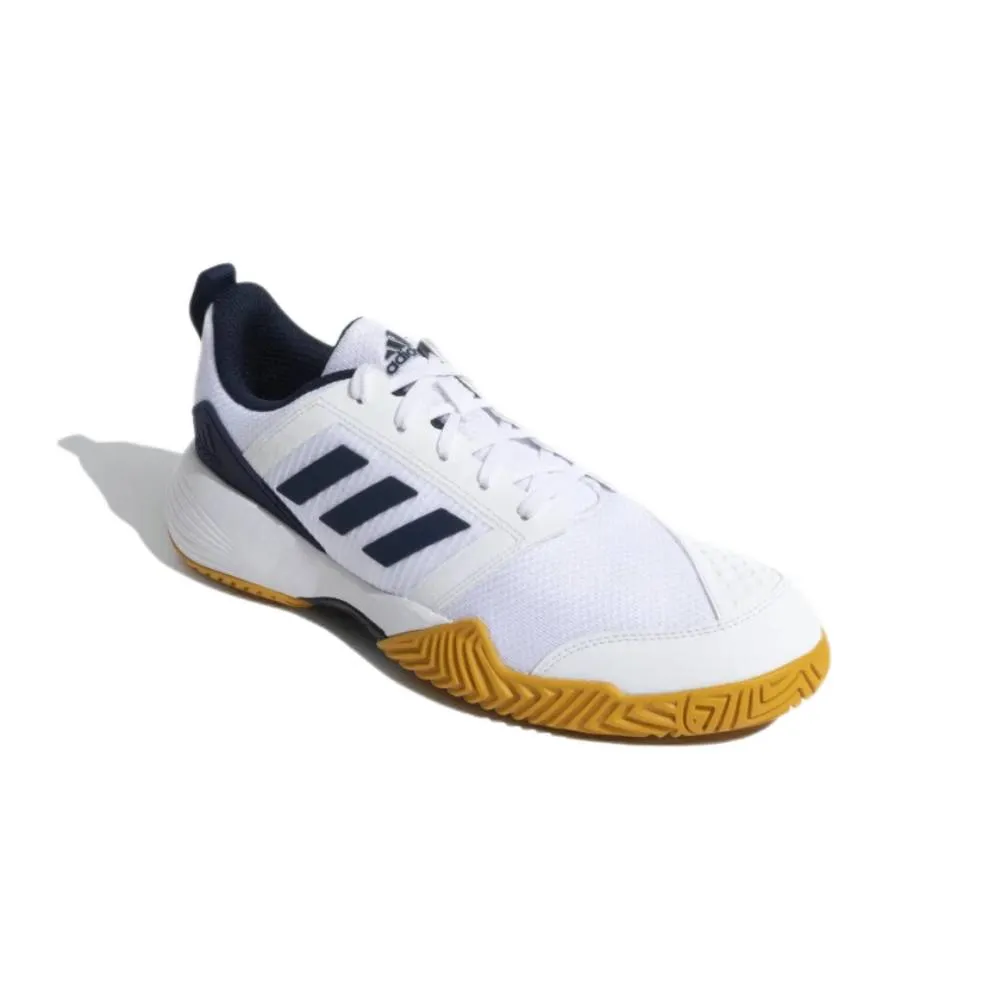 Adidas Men's Stin TNS 23 Tennis Shoe (Cloud White/Navy/Active Gold)