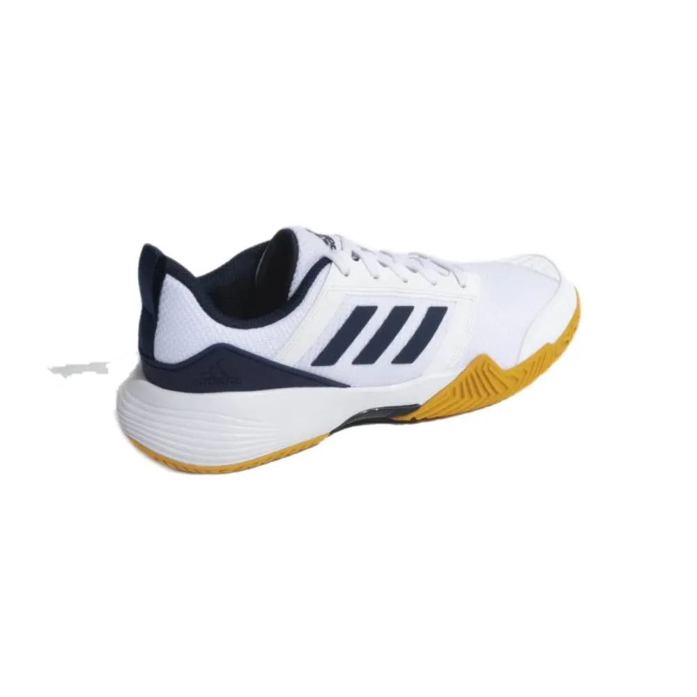 Adidas Men's Stin TNS 23 Tennis Shoe (Cloud White/Navy/Active Gold)