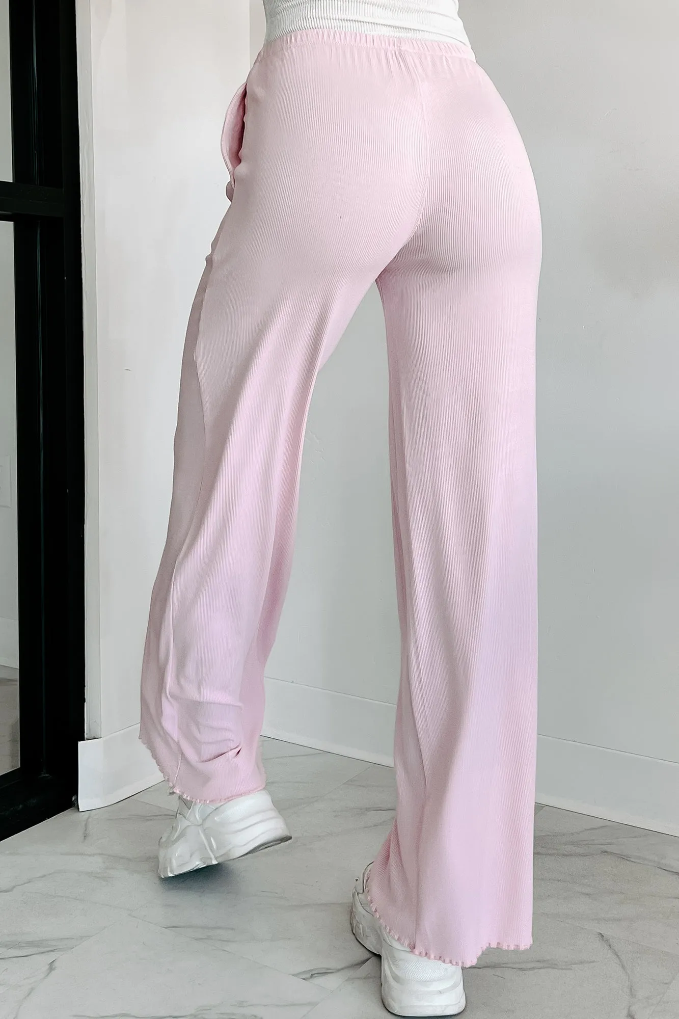 All Tuckered Out Ribbed Lounge Pants (Cool Pink)