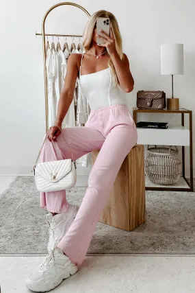 All Tuckered Out Ribbed Lounge Pants (Cool Pink)