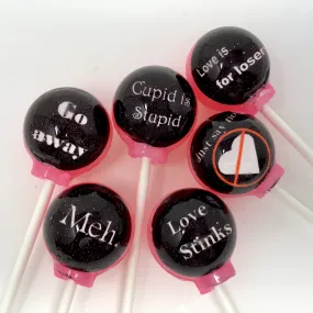 Anti-Valentine's Day Lollipops 6-piece set by I Want Candy!