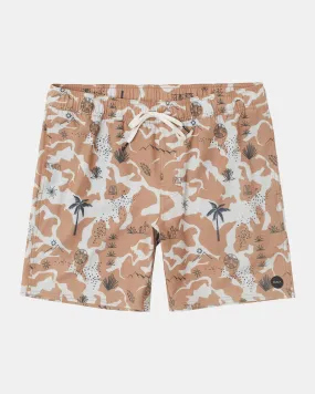 Atlas Elastic Waist Boardshorts 17" - Camel