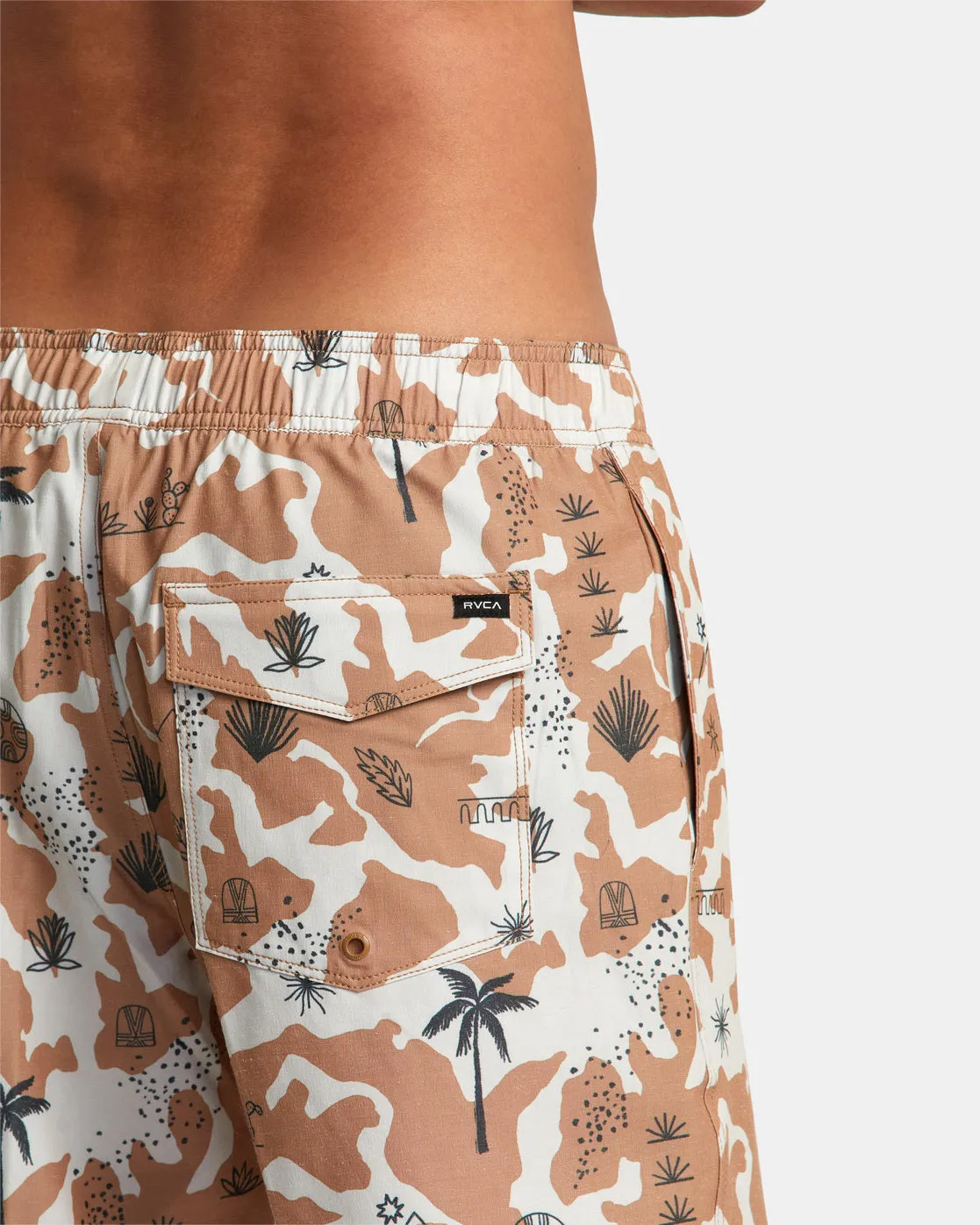 Atlas Elastic Waist Boardshorts 17" - Camel