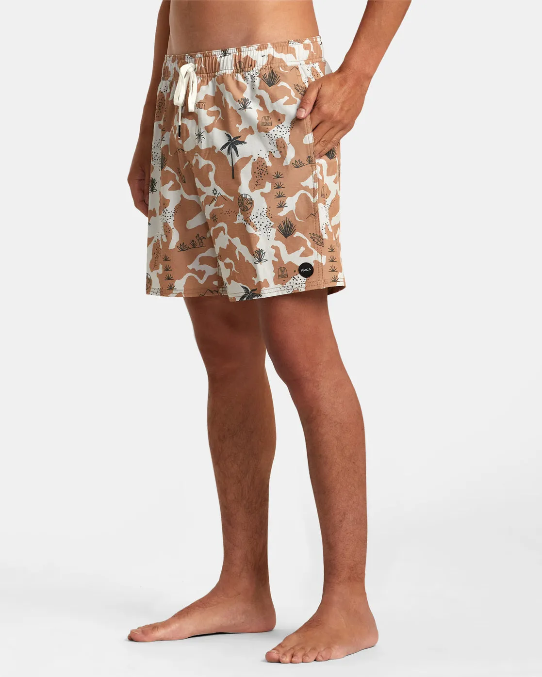 Atlas Elastic Waist Boardshorts 17" - Camel