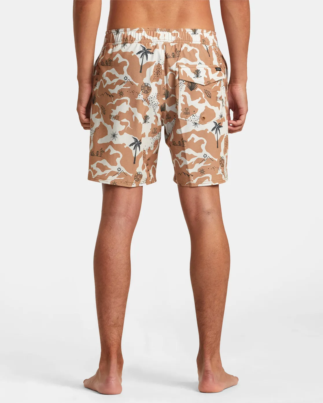 Atlas Elastic Waist Boardshorts 17" - Camel