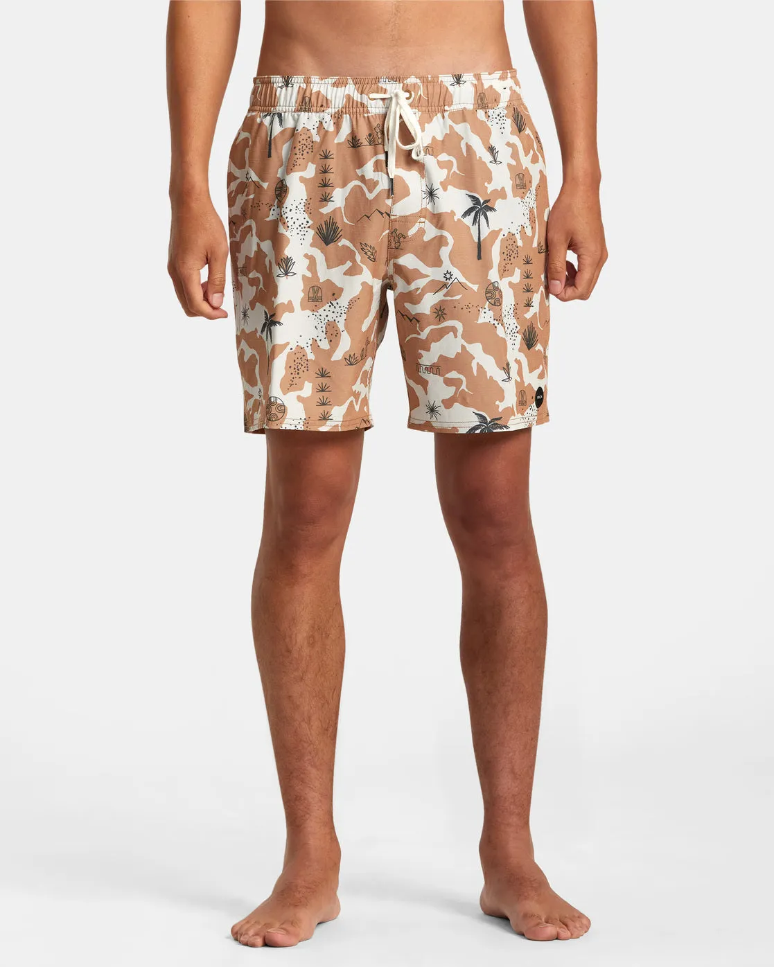 Atlas Elastic Waist Boardshorts 17" - Camel