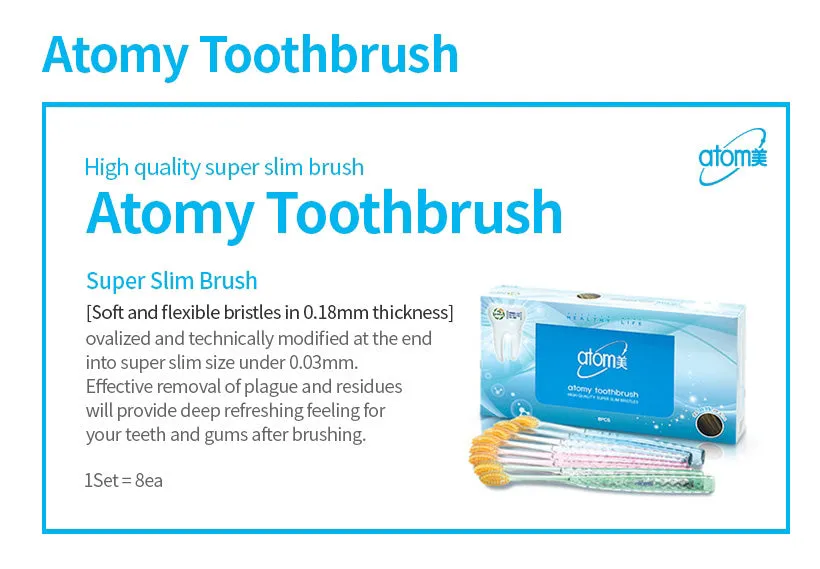 Atomy Toothbrush 8ea Set Dental Oral Care Antibacterial Toothbrush