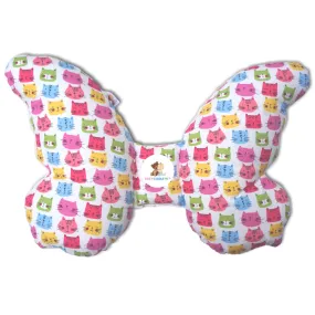 Babycuddle Butterfly Pillow - Cats in White