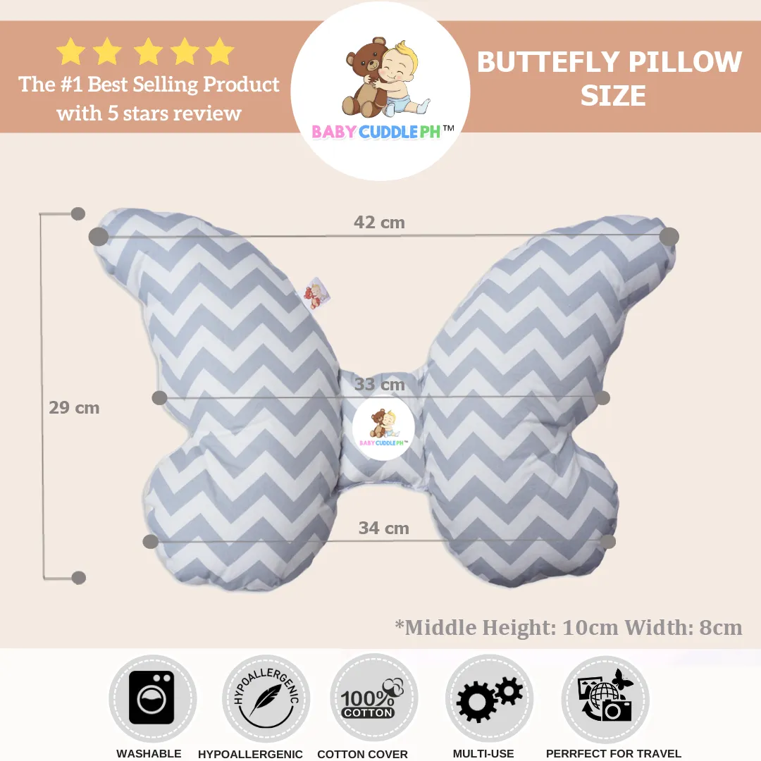 Babycuddle Butterfly Pillow - Cats in White