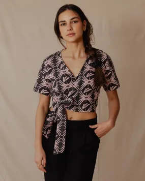 Bali Trip Linen Top Charcoal