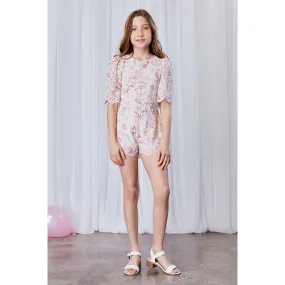 Bardot Junior - Amelia Floral Playsuit - Pink Floral