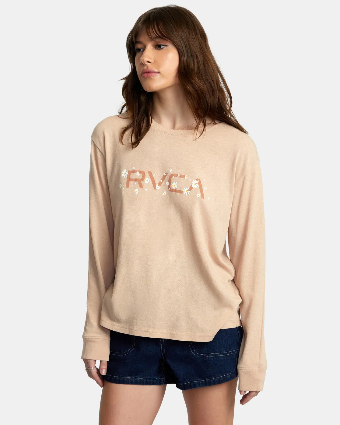 Big RVCA Daisy Long Sleeve T-Shirt - Nude