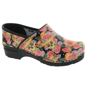 BJORK PRO VERA Limited Edition Sugar Skull Leather Clogs - CLOSEOUT