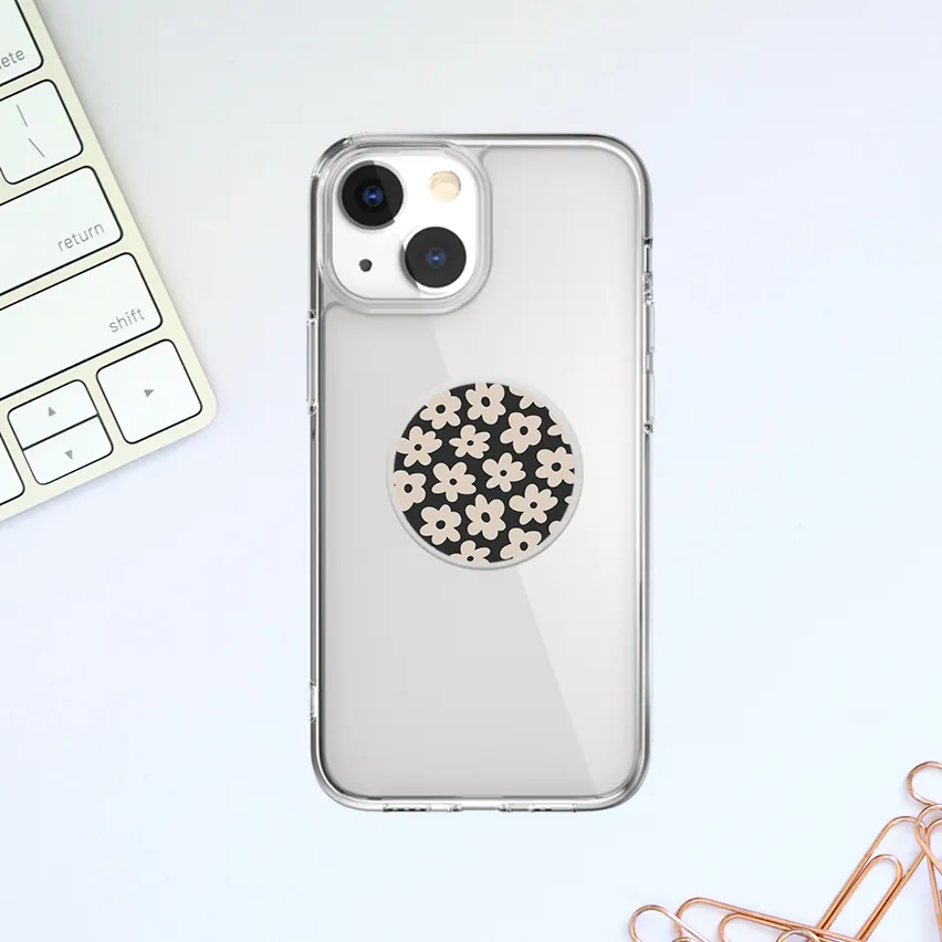 Black & White Floral Phone Grip