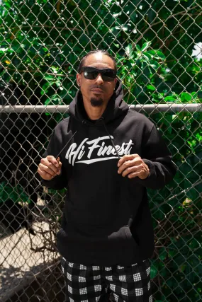 BLACK & WHITE SCRIPT HOODIE