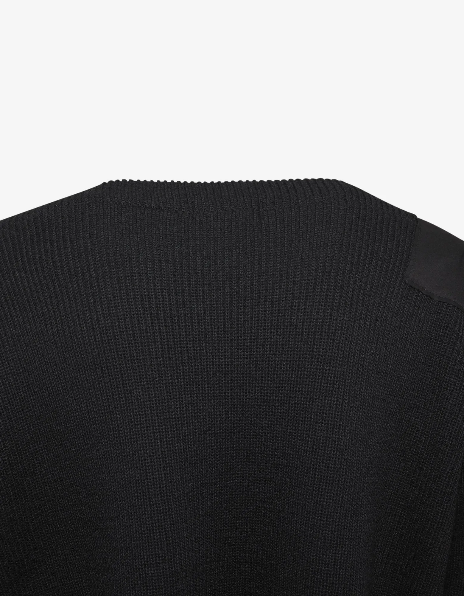 Black Wool Sweater with Contrast Patches