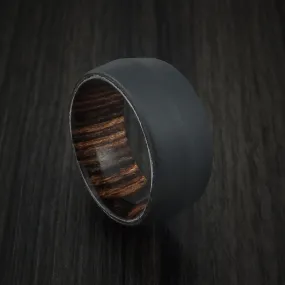 Black Zirconium and Ziricote Hardwood Sleeve Men's Ring Custom Made