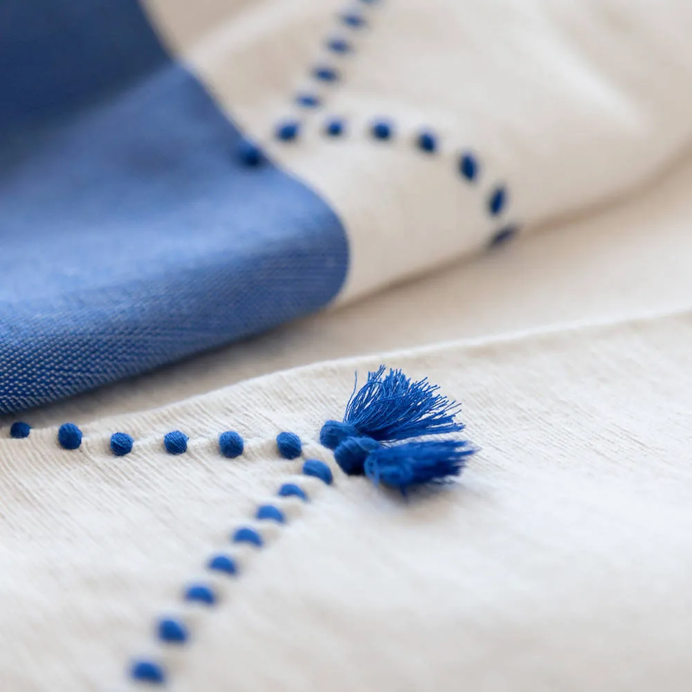 Blue and White Moroccan Bed Spread