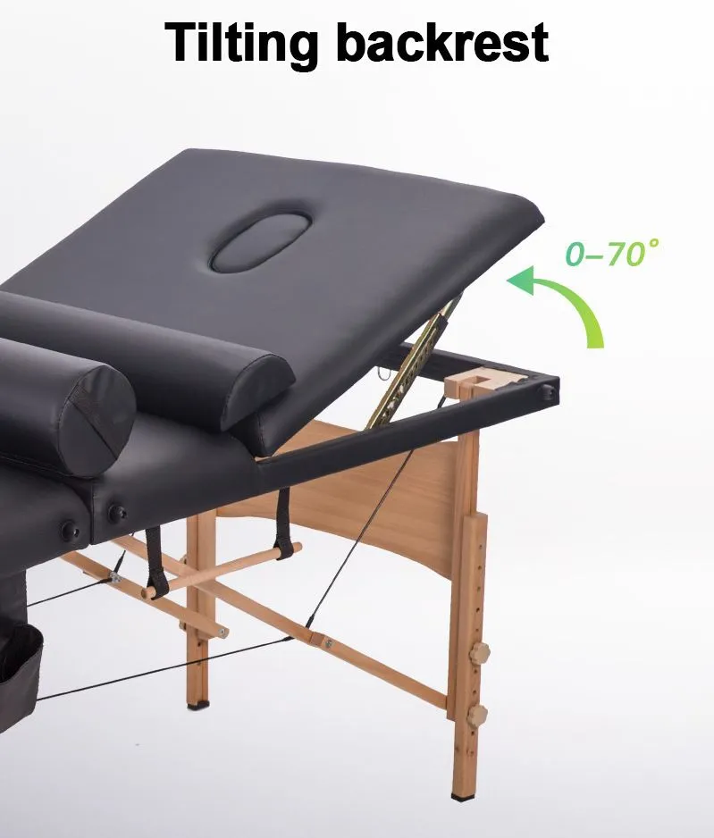 BMASSAGEX™ PRO Adjustable Backrest 84" Massage Table | Folding Portable Bed, Salon, Spa