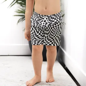 BOARD SHORTS- Black Dizzy Check