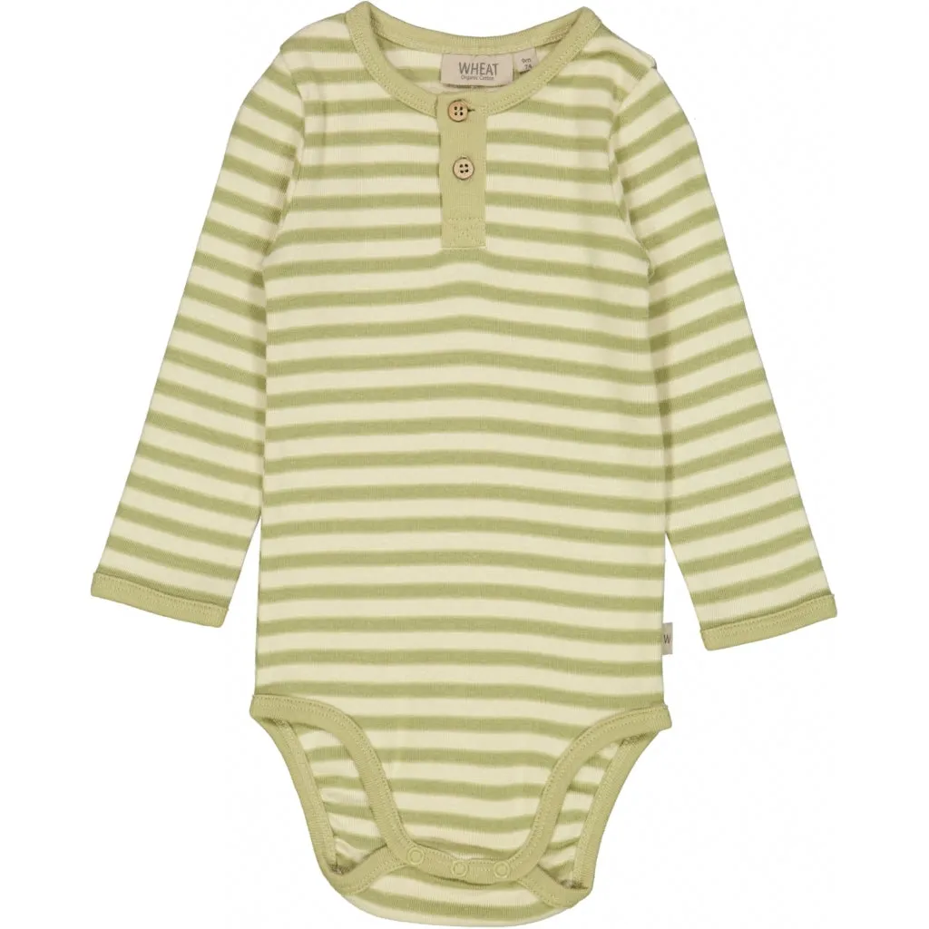 Body Placket LS - green stripe