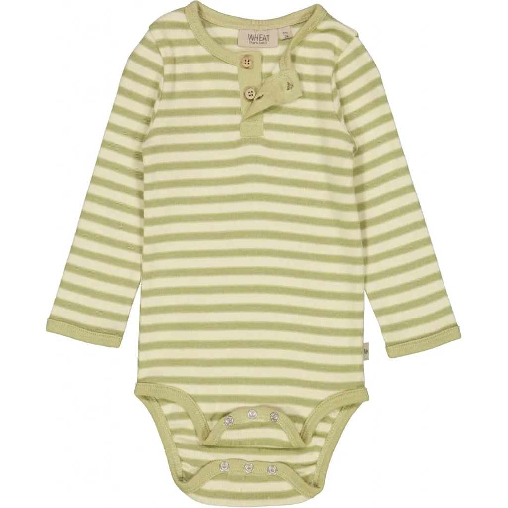 Body Placket LS - green stripe