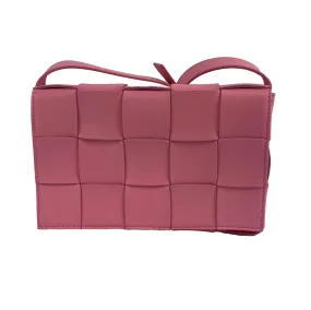 Bottega Veneta Cassette Intrecciato Leather Cranberry Pink Crossbody / Shoulder