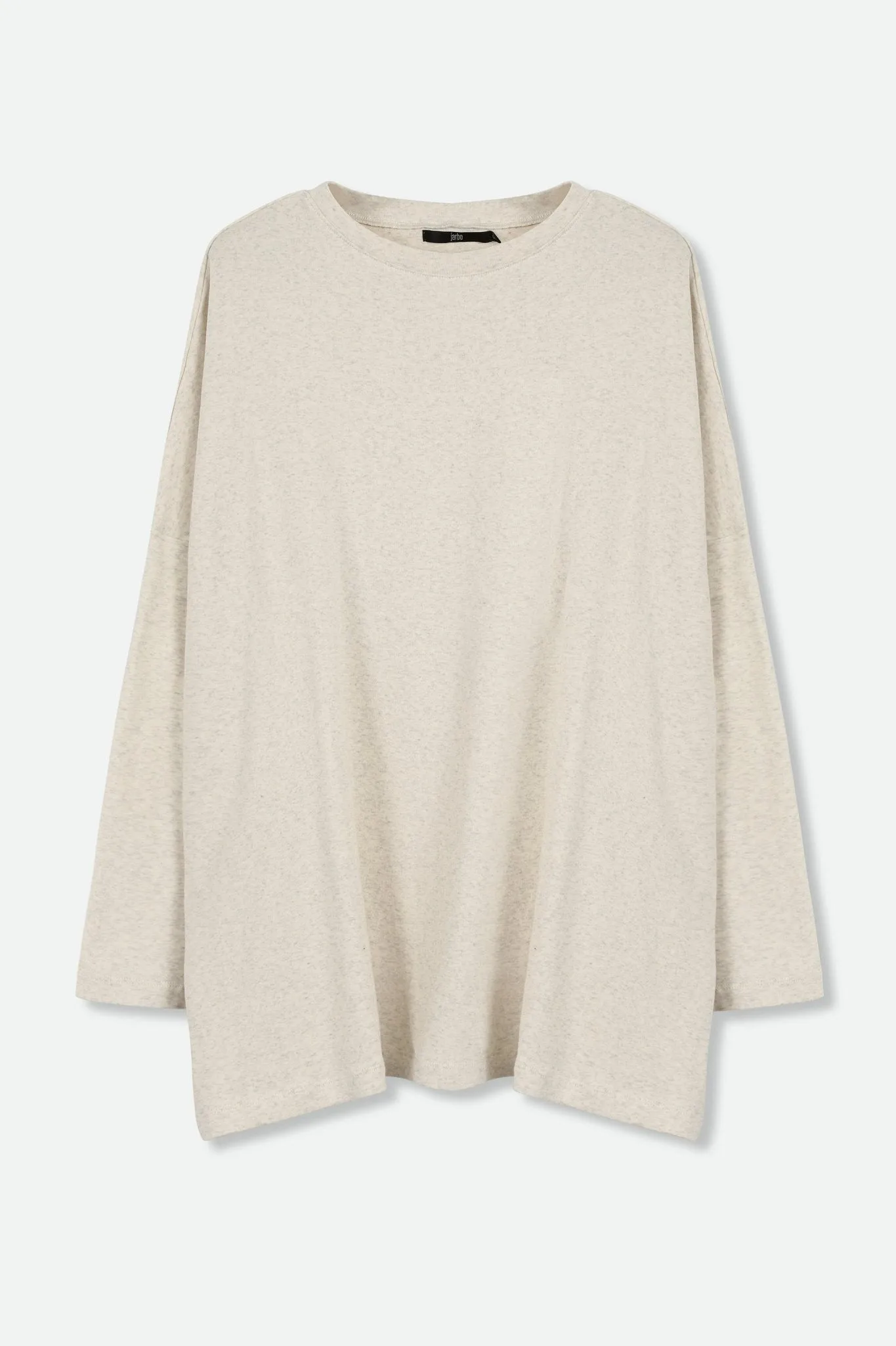 BOYFRIEND RELAXED-FIT ONE-SIZE LONG SLEEVE CREW IN HEATHER PIMA COTTON STRETCH