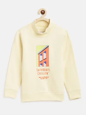 Boys Yellow Printed Sweatshirt