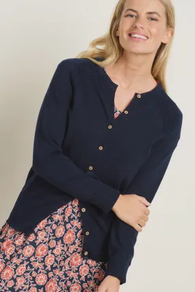 Brakeburn Pop Detail Knitted Cardigan Navy