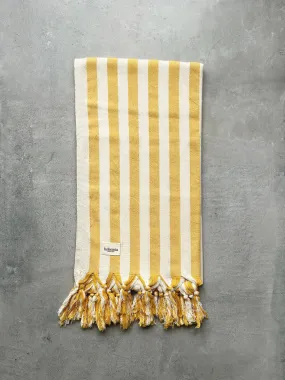 Brighton Stripe Hammam Towel, Mustard