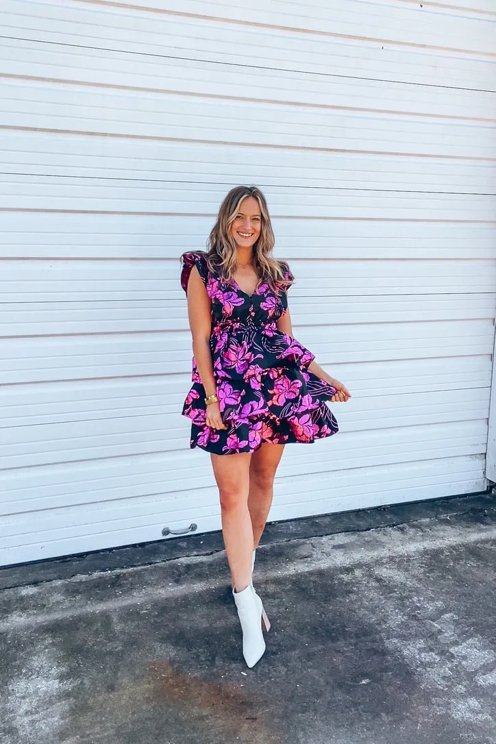 BuddyLove Hudson Pink Florals Ruffle Dress | FINAL SALE