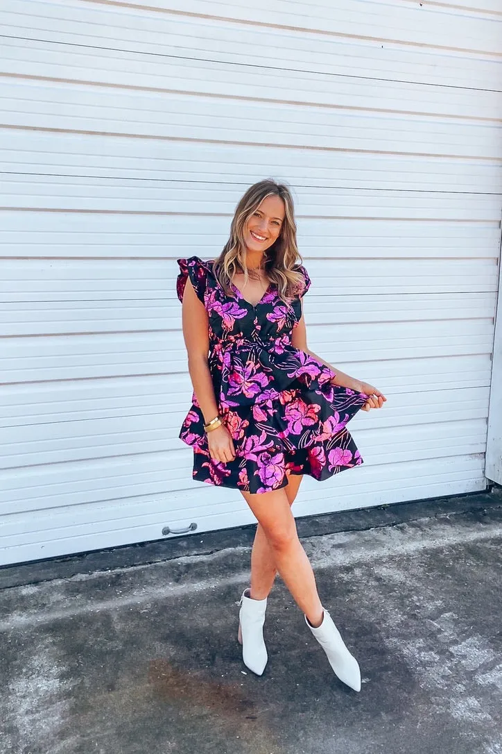 BuddyLove Hudson Pink Florals Ruffle Dress | FINAL SALE