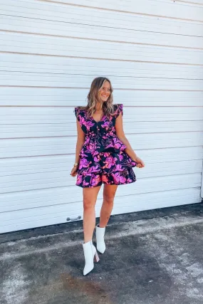 BuddyLove Hudson Pink Florals Ruffle Dress | FINAL SALE