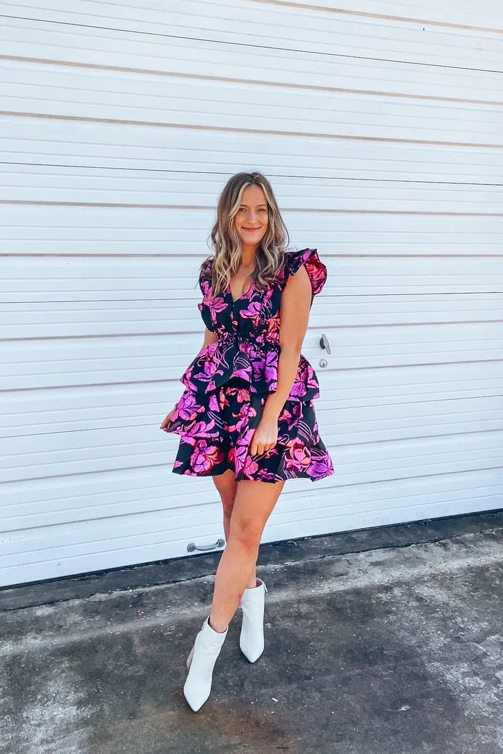 BuddyLove Hudson Pink Florals Ruffle Dress | FINAL SALE