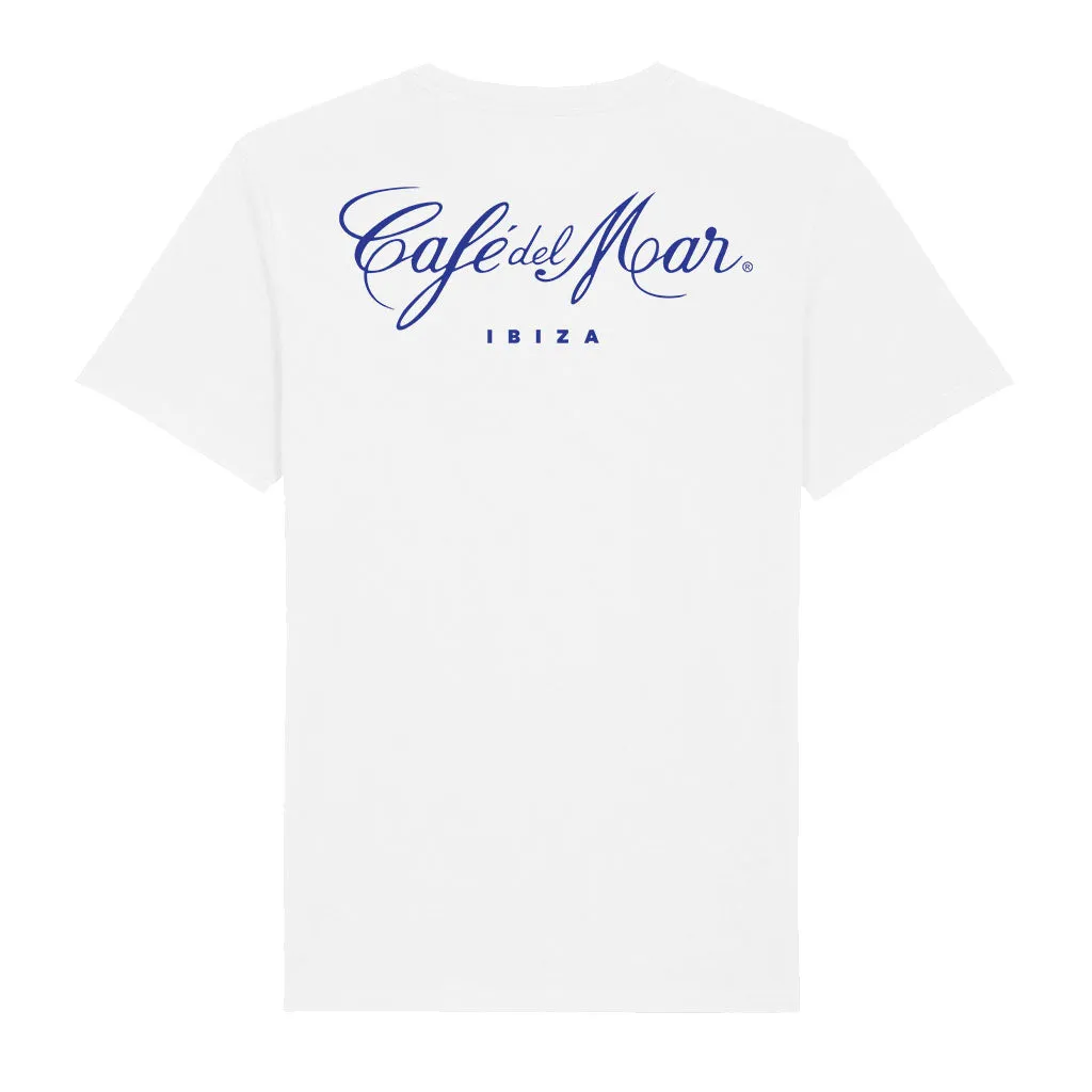 Café del Mar Ibiza Blue Logo Front And Back Print Men's Organic T-Shirt