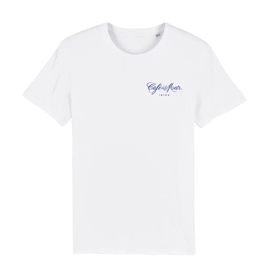 Café del Mar Ibiza Blue Logo Front And Back Print Men's Organic T-Shirt