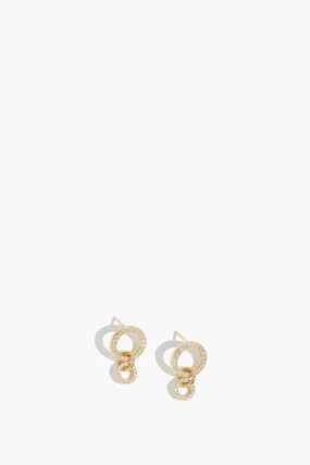 Canis Pave Earrings in 18k Yellow Gold