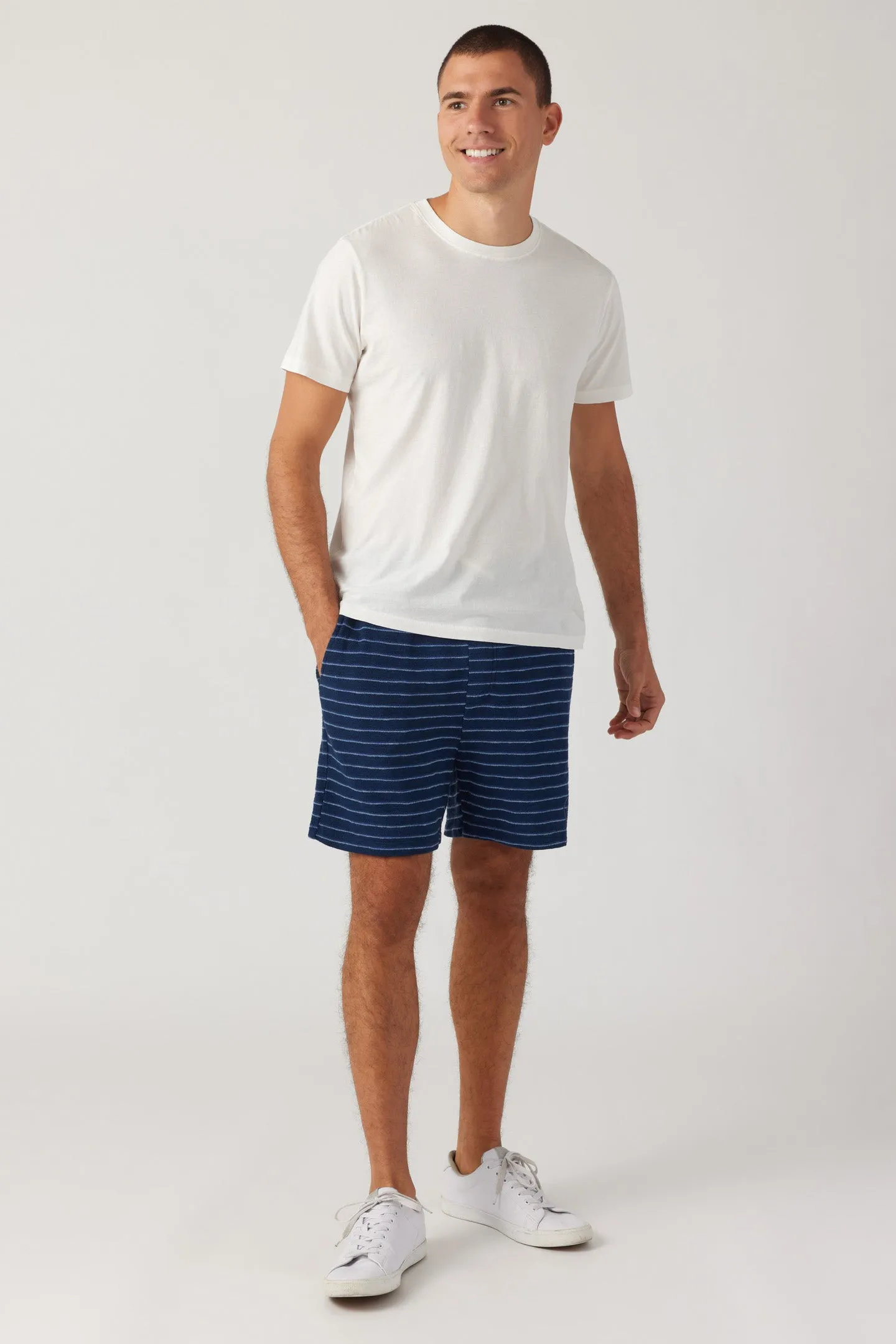 Capri Stripe Short - Indigo