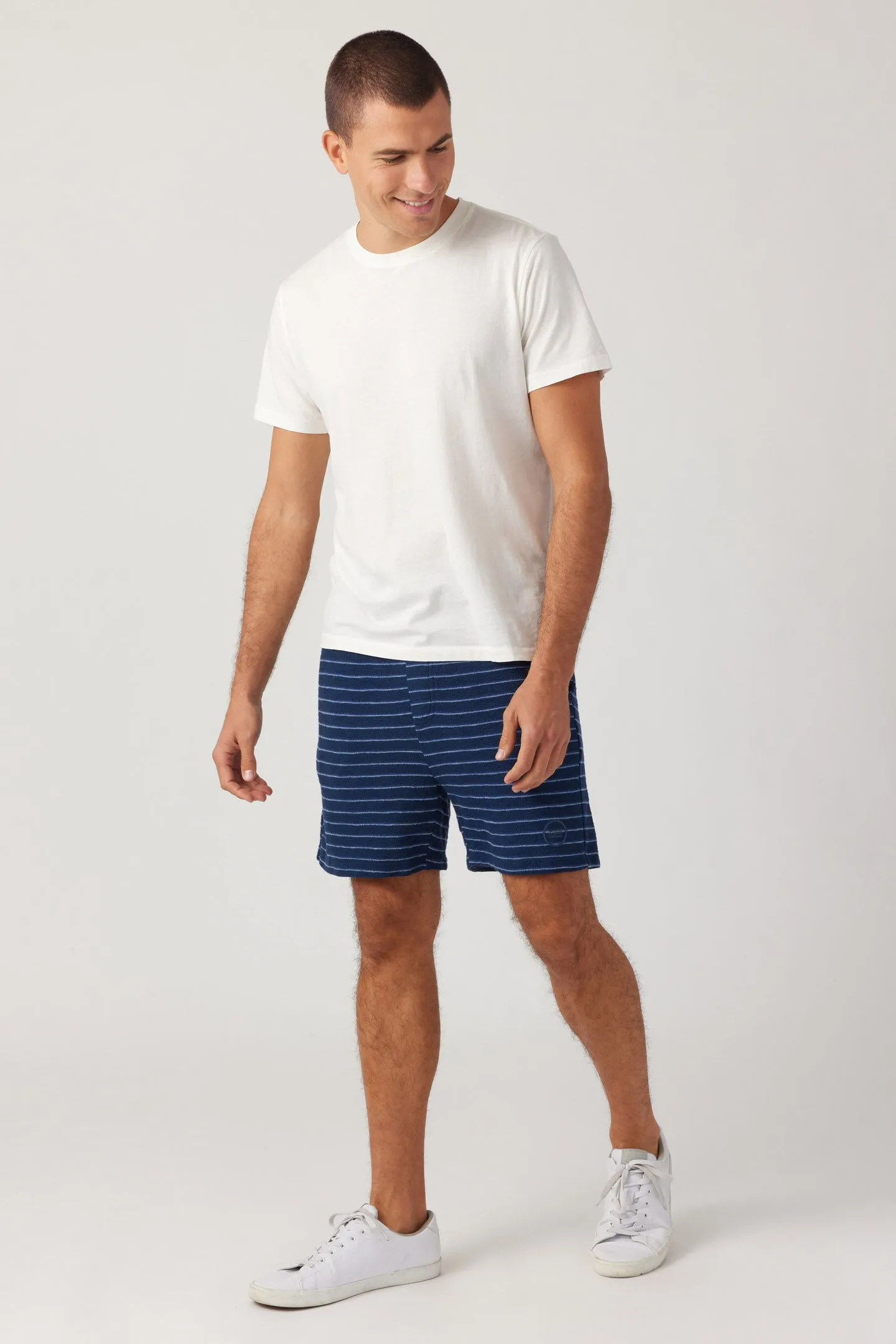 Capri Stripe Short - Indigo