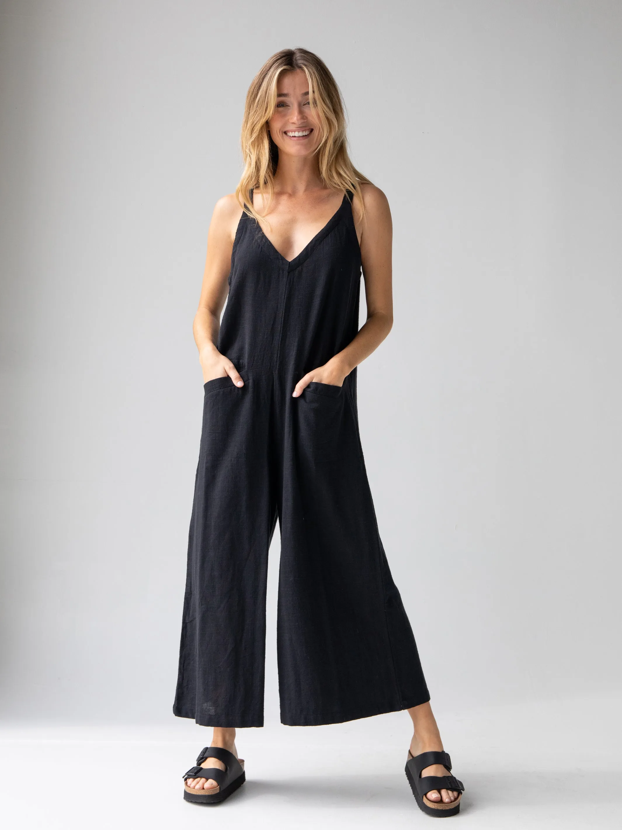 Chelsea Cotton Jumpsuit - Black