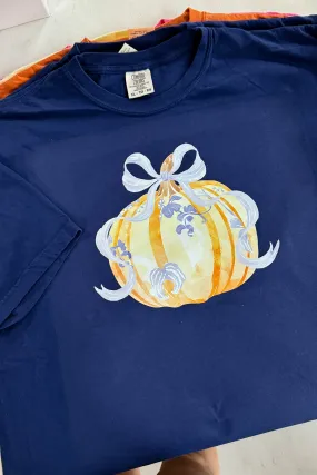 Chinoiserie Pumpkin Graphic Tee, True Navy