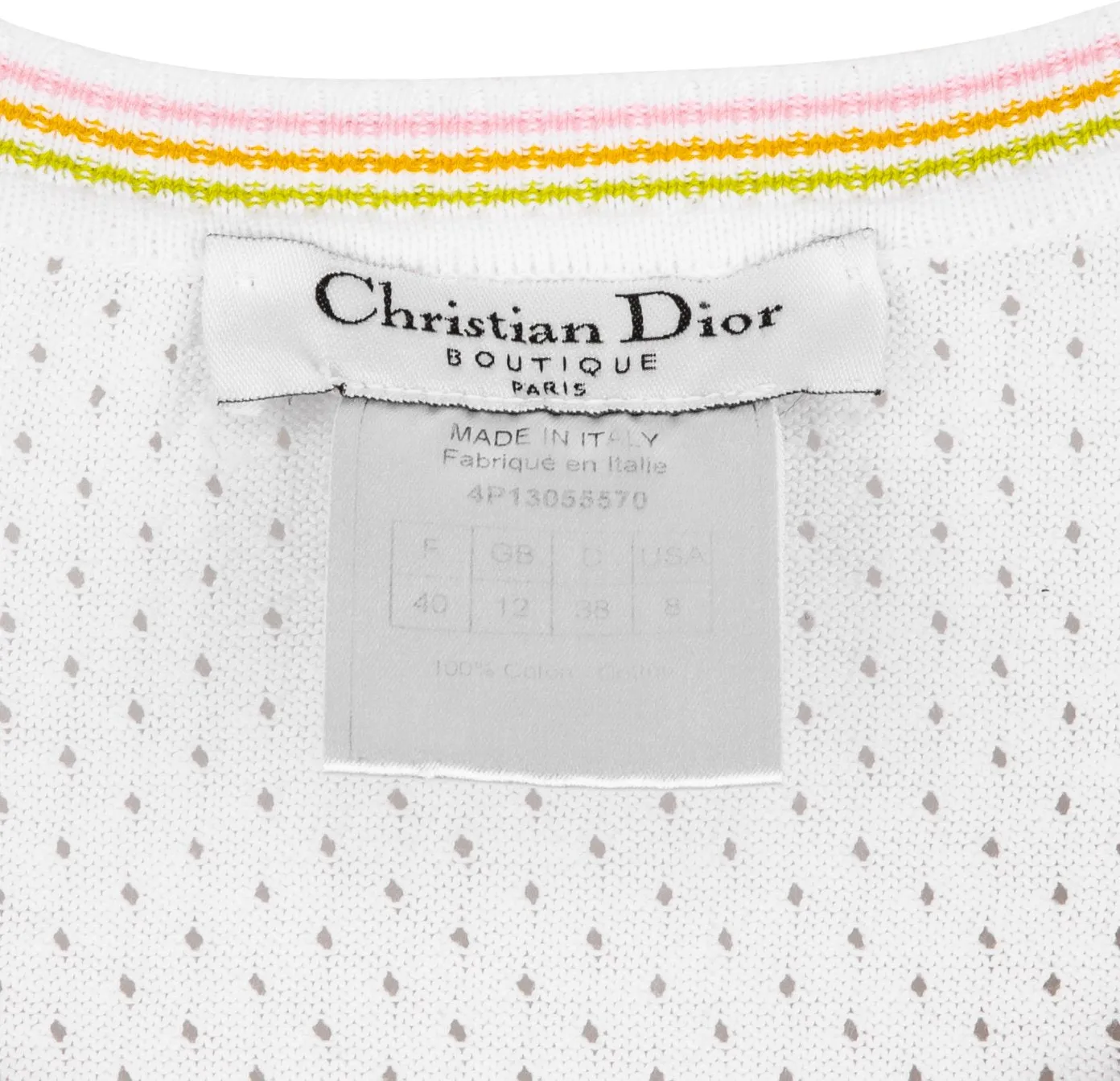 Christian Dior Mesh Logo Tank top