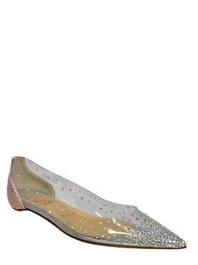 Christian Louboutin Degrastrassita Embellished Ballet Flats Size 8 NEW